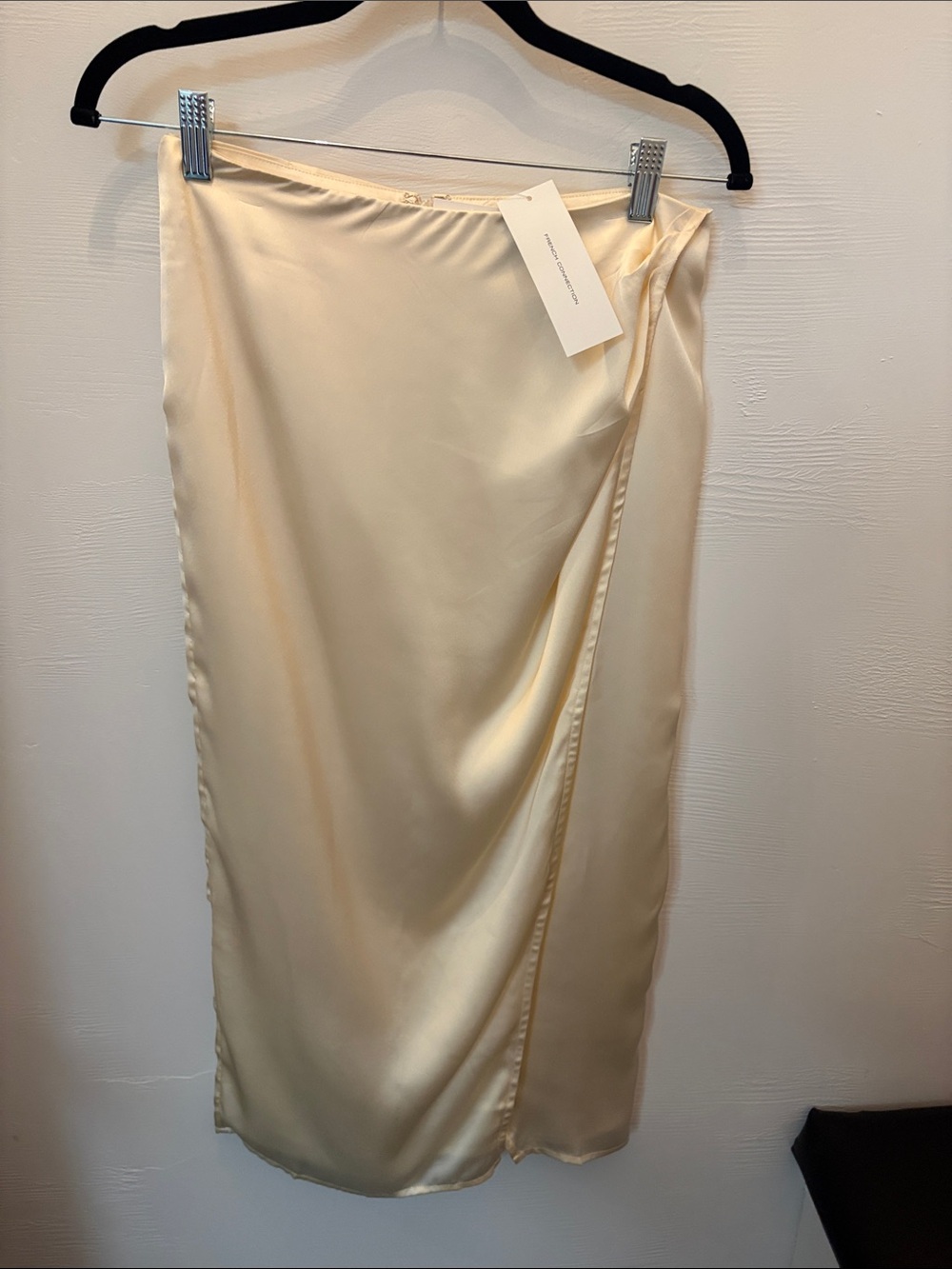 French Connection Cream Bias Midi Skirt